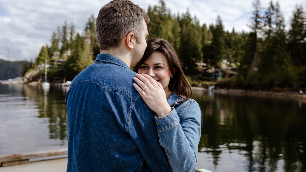 Happy Engaged Couple in Vancouver, BC